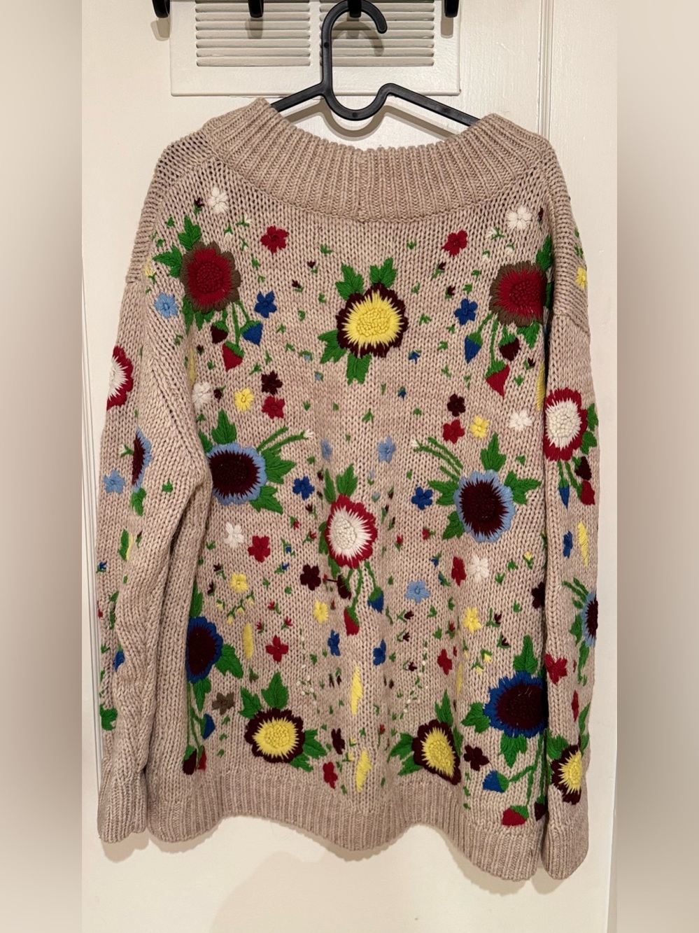Zara Multi-Colored 3D Floral Embroidered Knit Sweater - Picture 8 of 9